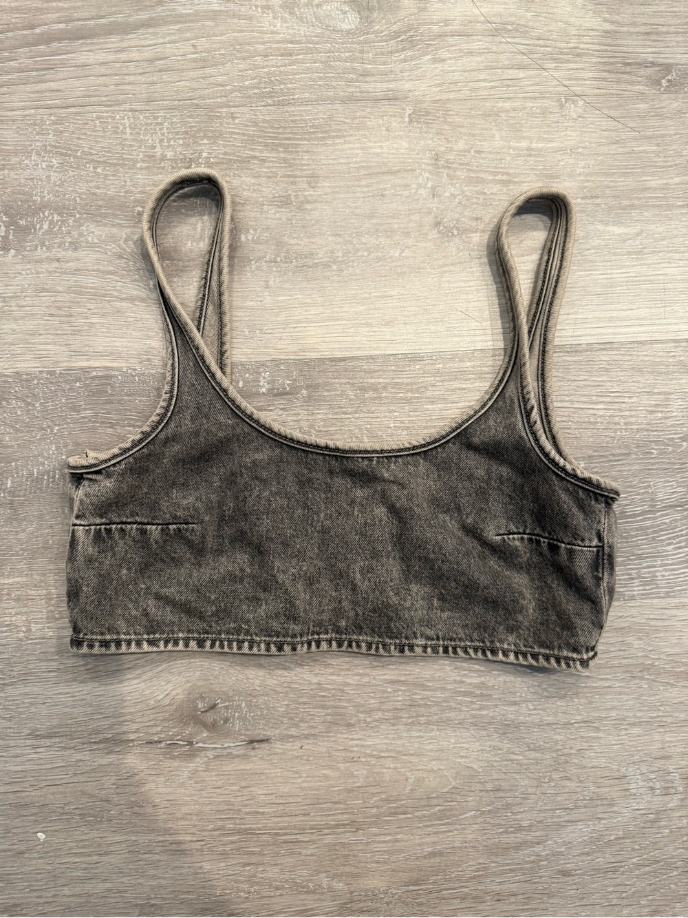 Zara Faded Black Wash Crop Tank Top